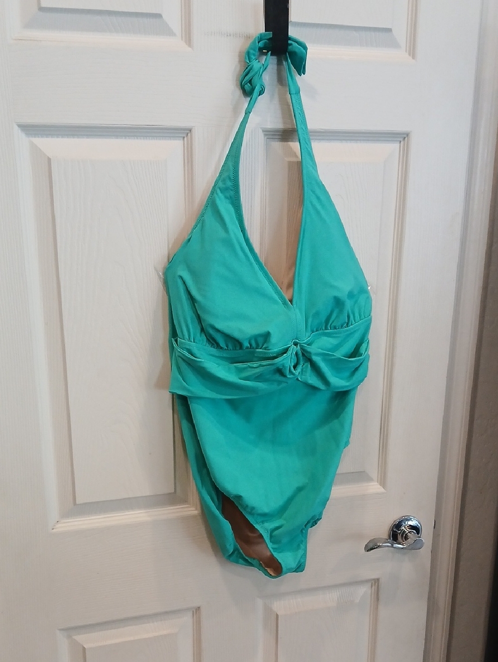 Women's Teal Halter One-Piece Swimsuit
